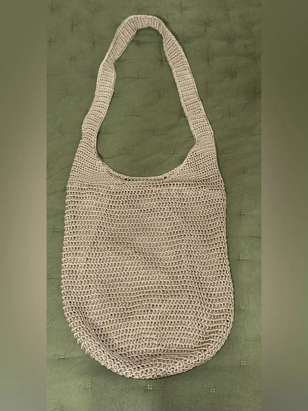 Vintage GH Bass Handcrafted Crochet Shoulder Bag in Cream